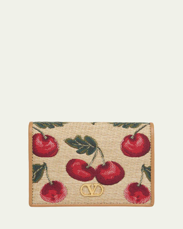 VLOGO Signature Cherry Raffia Wallet